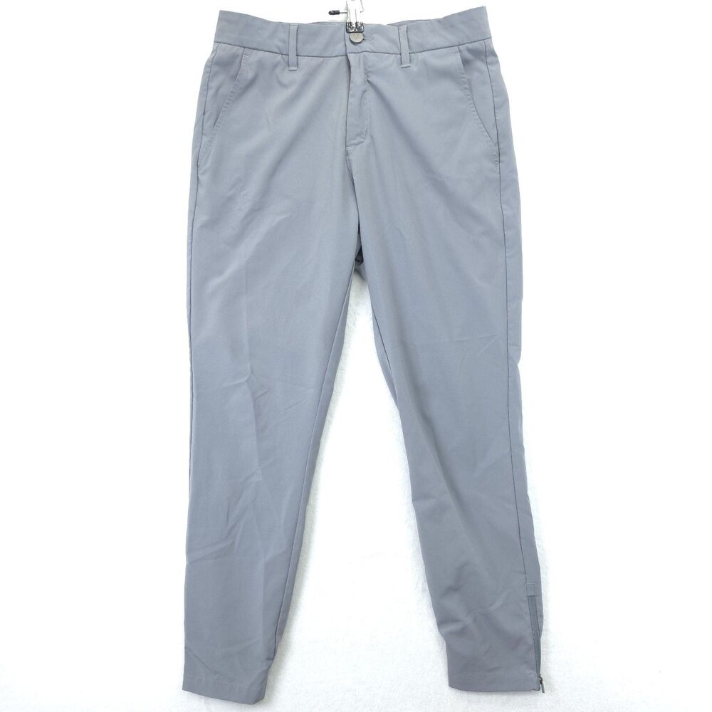 Primo Joggers Pants Mens 29x24 Short Gray Golf Tapered Leg Stretch Ankle Zip